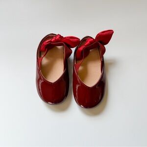 Elegant Red Kids Shoes with Bow